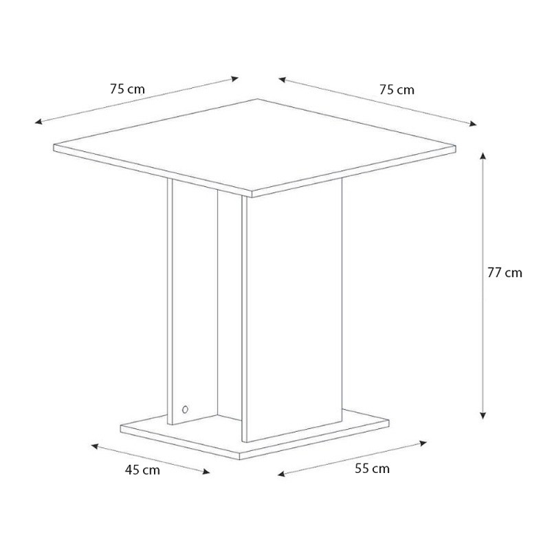Τραπέζι Allos Megapap χρώμα καρυδί 75x75x77εκ.