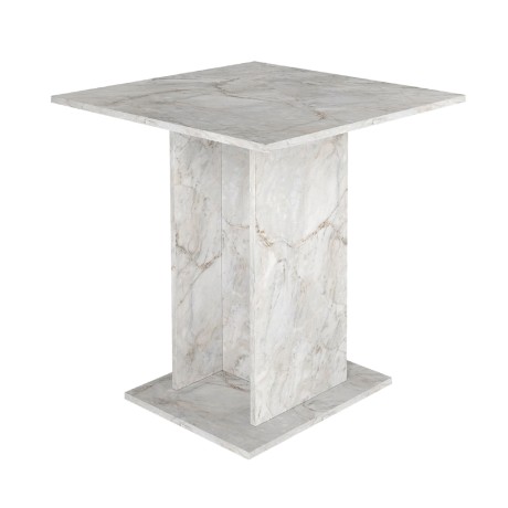 Allos Megapap melamine dinner table in white marble effect color 75x75x77cm.