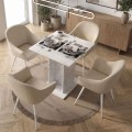 Τραπέζι Allos Megapap χρώμα λευκό εφέ μαρμάρου 75x75x77εκ.
