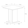 Τραπέζι Allos Megapap χρώμα λευκό εφέ μαρμάρου 75x75x77εκ.