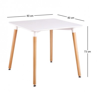 Τραπέζι Art από σκελετό MDF σε χρώμα λευκό 80x80 εκ