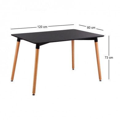 Τραπέζι Art από σκελετό MDF σε χρώμα μαύρο 120x80x73εκ