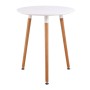 Τραπέζι Art MDF χρώμα λευκό - ξύλινο φυσικό πόδι Φ60x70εκ.