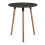 Τραπέζι Art MDF χρώμα μαύρο - ξύλινο φυσικό πόδι Φ60x70εκ.