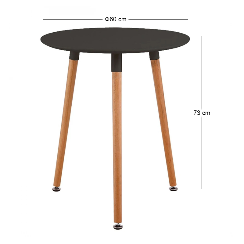 Τραπέζι Art από σκελετό MDF σε χρώμα μαύρο Φ.60εκ