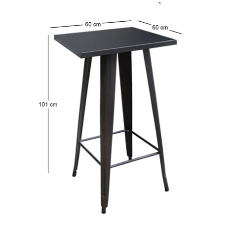 RELIX Bar Table 60x60 Steel Black