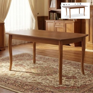 Belfast Megapap table solid wood expandable in walnut color 150/200x89x78cm.