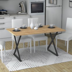 Τραπέζι Bette Megapap χρώμα φυσικό οξιάς - ανθρακί 140x80x76εκ.