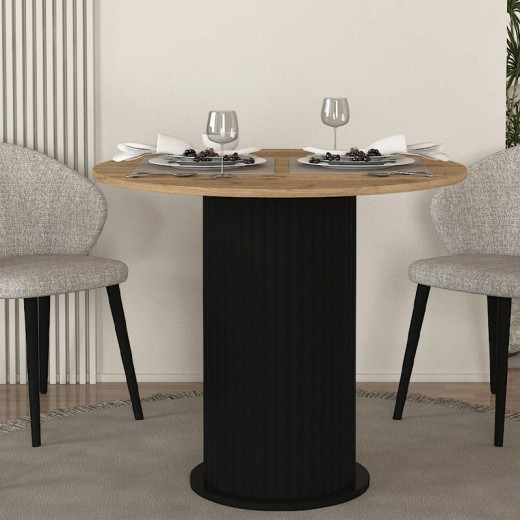 Τραπέζι Bohema Megapap χρώμα μαύρο - sepet oak Ø90x77,7εκ. Τραπέζι Bohema Megapap χρώμα μαύρο - sepet oak Ø90x77,7εκ.