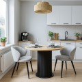Bohema Megapap melamine dining table in black - sepet oak color Ø90x77,7cm.