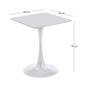 BREAK Table 60x60cm White Color, MDF-Metal