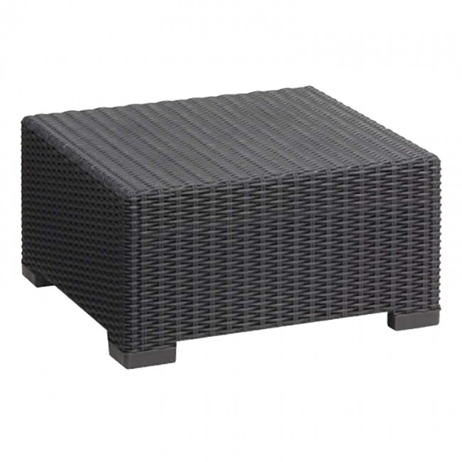 Τραπέζι California με επένδυση wicker σε χρώμα ανθρακί 68x68x35εκ