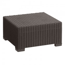 Τραπέζι California με επένδυση wicker σε χρώμα καφέ 68x68x35εκ