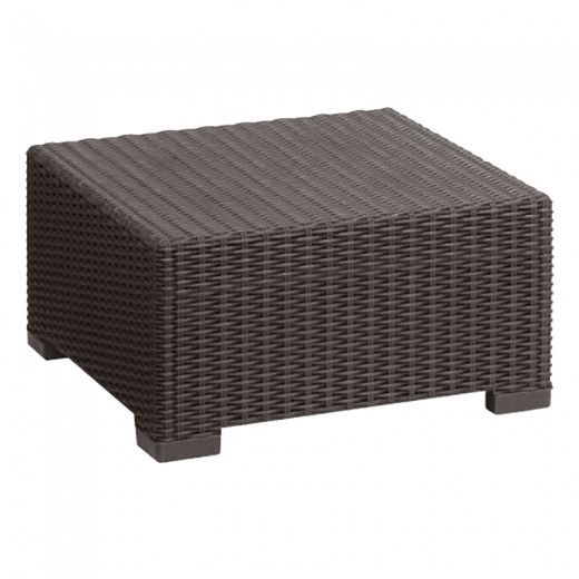 Τραπέζι California με επένδυση wicker σε χρώμα καφέ 68x68x35εκ