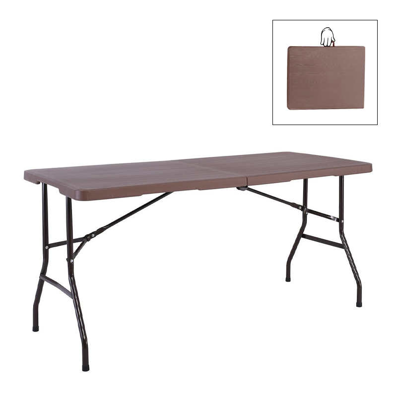 BLOW Catering Folding-In-Half Table 180x74cm Grain Walnut