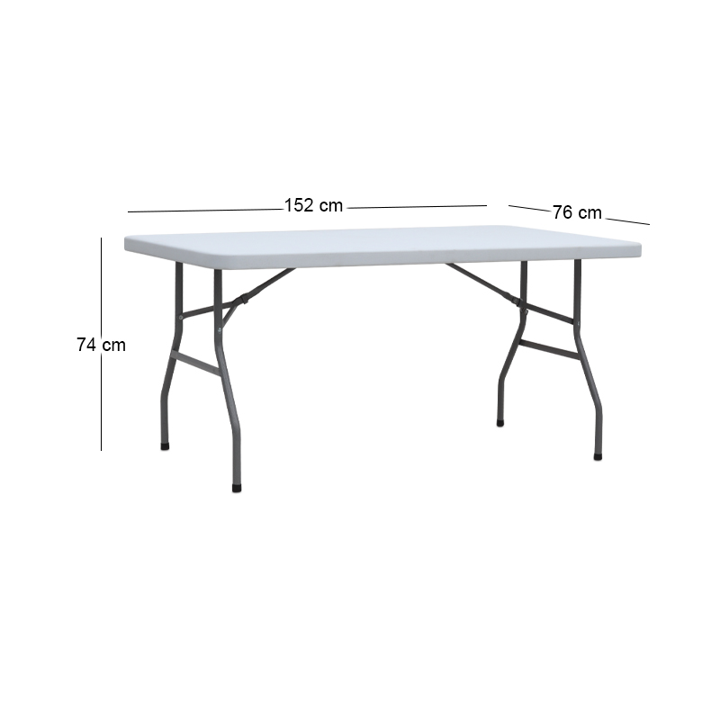Capri Megapap folding catering - conference table - one-piece surface, ice white color, 152x76x74cm.