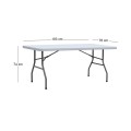 Capri Megapap folding catering - conference table - one-piece surface, ice white color, 183x76x74cm.