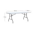 Capri Megapap folding catering - conference table - one-piece surface, ice white color, 198x90x74cm.