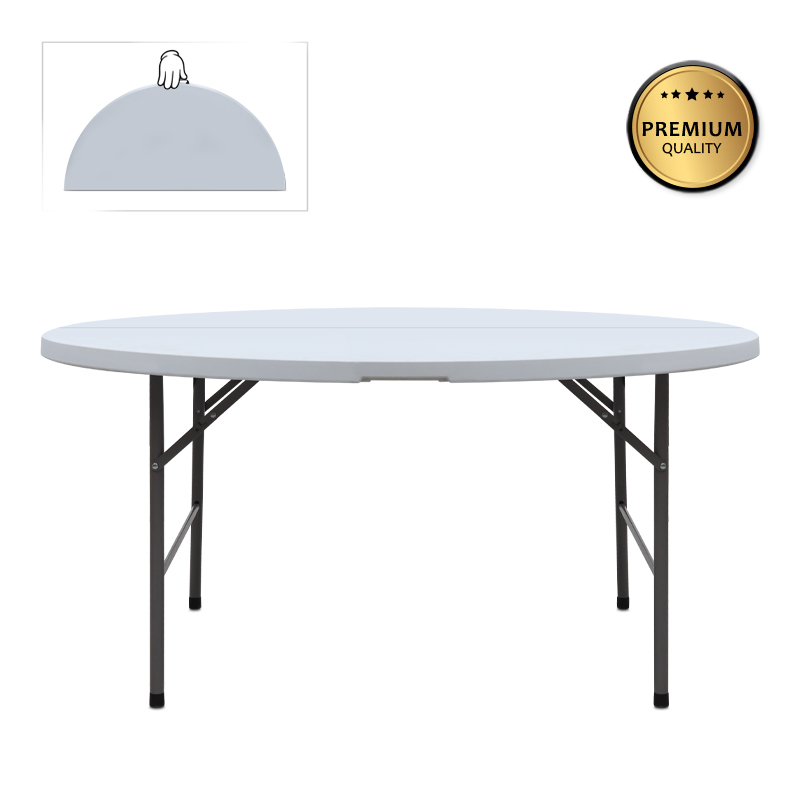 Capri Megapap folding catering - conference table - suitcase round color ice white Ø152x74cm.
