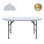 Capri Megapap folding catering - conference table - suitcase round color ice white Ø152x74cm.
