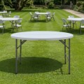 Capri Megapap folding catering - conference table - suitcase round color ice white Ø152x74cm.