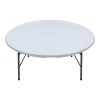 Τραπέζι catering - συνεδρίου Capri Megapap πτυσσόμενο – βαλίτσα στρογγυλό χρώμα λευκό του πάγου Ø152x74εκ.