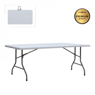 Τραπέζι catering - συνεδρίου Capri Megapap πτυσσόμενο - βαλίτσα χρώμα λευκό του πάγου 240x76x74εκ.