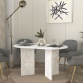 Cortado Megapap melamine dining table in white marble color 138x80x75cm.