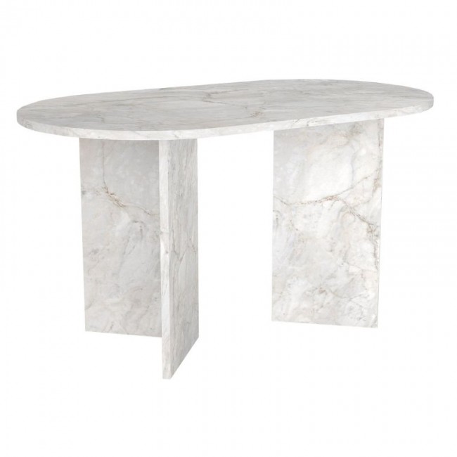 Τραπέζι Cortado Megapap χρώμα λευκό εφέ μαρμάρου 138x80x75εκ.
