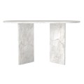 Cortado Megapap melamine dining table in white marble color 138x80x75cm.
