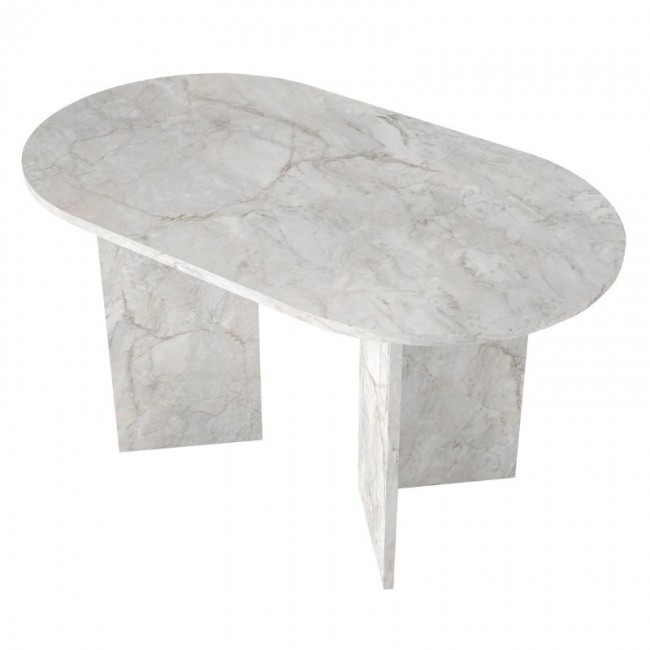Τραπέζι Cortado Megapap χρώμα λευκό εφέ μαρμάρου 138x80x75εκ.