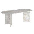Cortado Megapap melamine dining table in white marble color 200x90x74cm.
