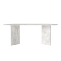 Cortado Megapap melamine dining table in white marble color 200x90x74cm.