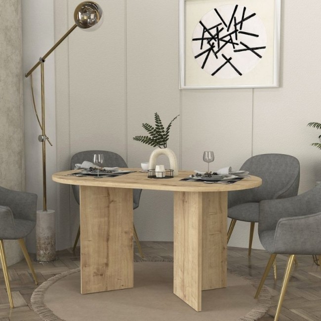 Τραπέζι Cortado Megapap χρώμα sapphire oak 138x80x75εκ.