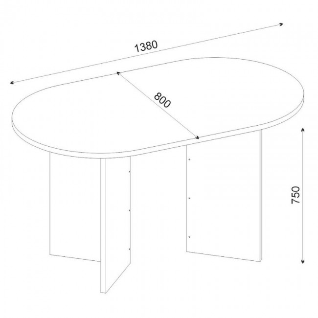 Τραπέζι Cortado Megapap χρώμα sapphire oak 138x80x75εκ.