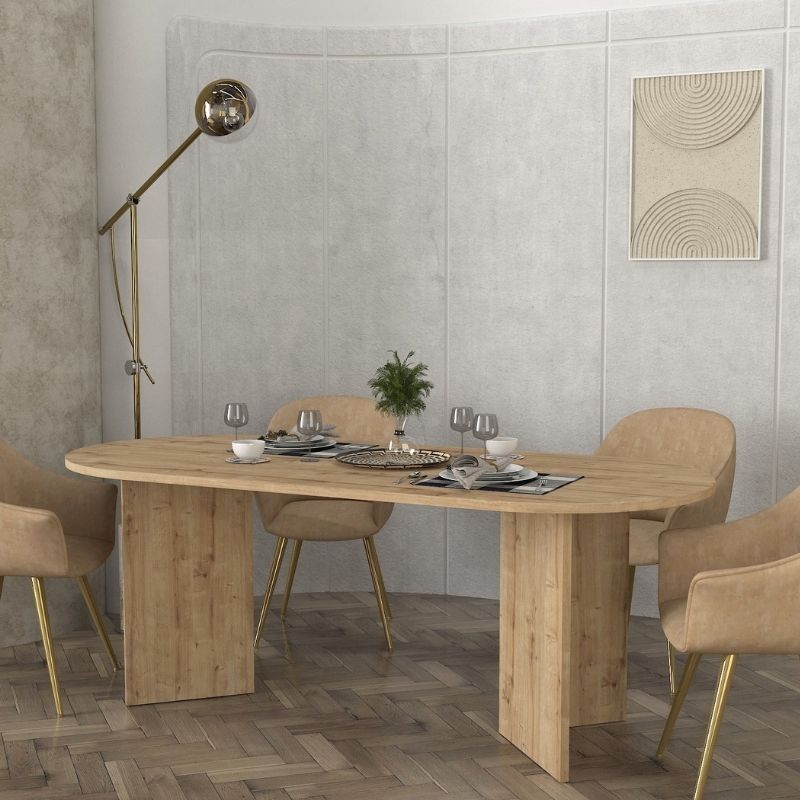 Cortado Megapap melamine dining table in sapphire oak color 200x90x74cm.