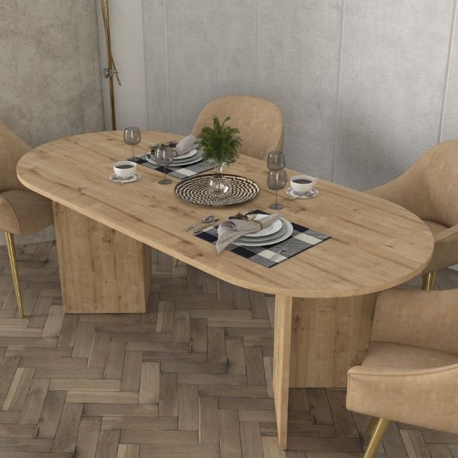 Τραπέζι Cortado Megapap χρώμα sapphire oak 200x90x74εκ.