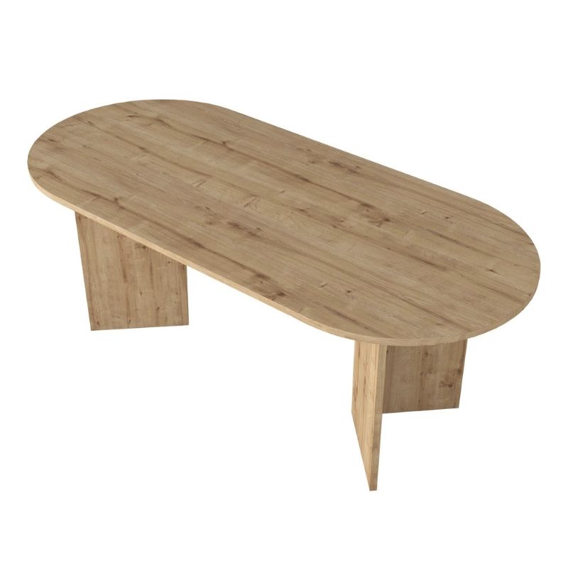 Cortado Megapap melamine dining table in sapphire oak color 200x90x74cm.