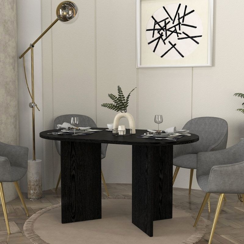 Cortado Megapap melamine dining table in sencron black color 138x80x75cm.