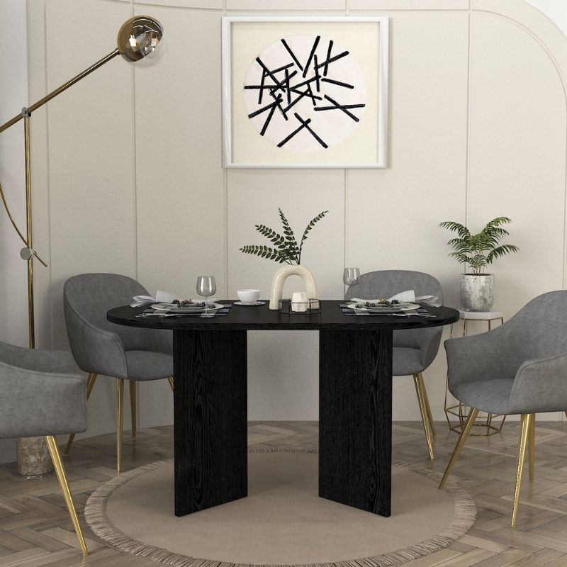 Cortado Megapap melamine dining table in sencron black color 138x80x75cm.