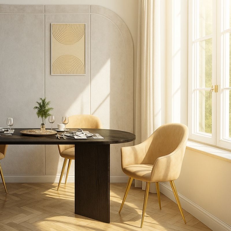 Cortado Megapap melamine dining table in sencron black color 200x90x74cm.
