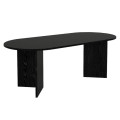 Cortado Megapap melamine dining table in sencron black color 200x90x74cm.