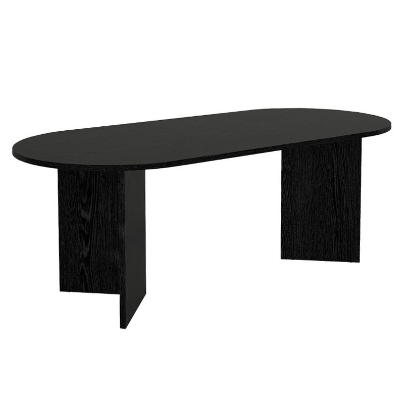 Cortado Megapap melamine dining table in sencron black color 200x90x74cm.