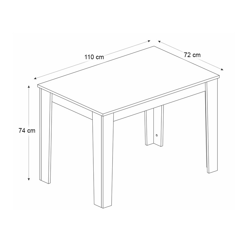 Τραπέζι Darlen Megapap χρώμα ανθρακί - sapphire oak 110x72x74εκ.