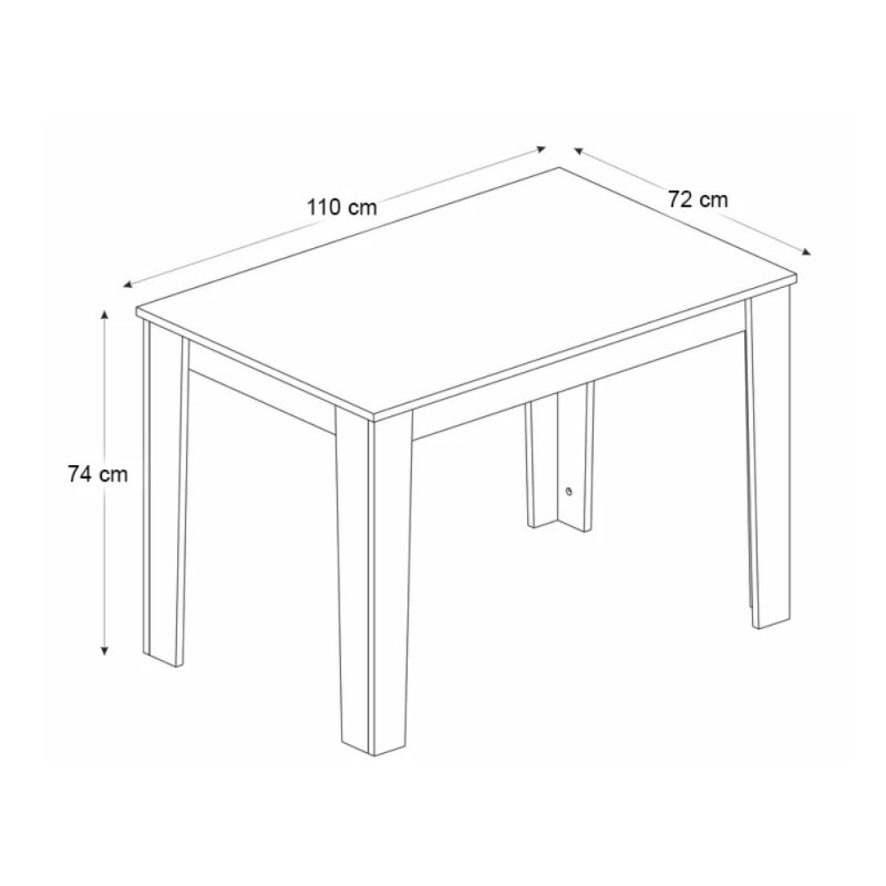 Τραπέζι Darlen Megapap χρώμα γκρι σκυροδέματος 110x72x74εκ.