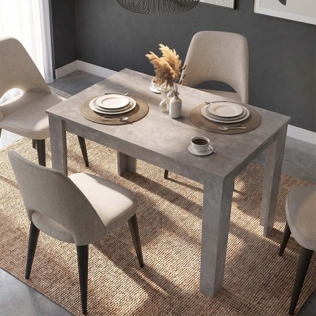 Τραπέζι Darlen Megapap χρώμα γκρι σκυροδέματος 125x72x74εκ.