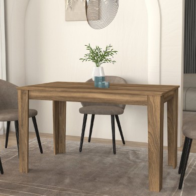 Darlen Megapap melamine dinner table in walnut color 125x72x74cm.
