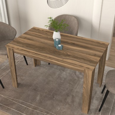 Darlen Megapap melamine dinner table in walnut color 125x72x74cm.