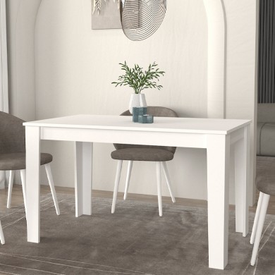 Darlen Megapap melamine dinner table in white color 125x72x74cm.