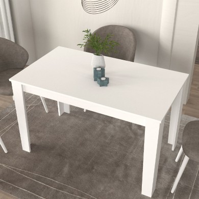 Darlen Megapap melamine dinner table in white color 125x72x74cm.
